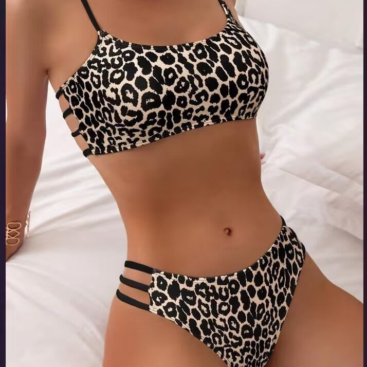 Damer Sporty Bikini-Sæt med trendy Leopardmønster Skovae