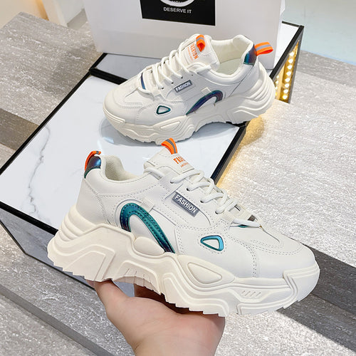 Dame Chunky Fashion Sneakers med innovativ dæmpning og farverige accenter Stilla