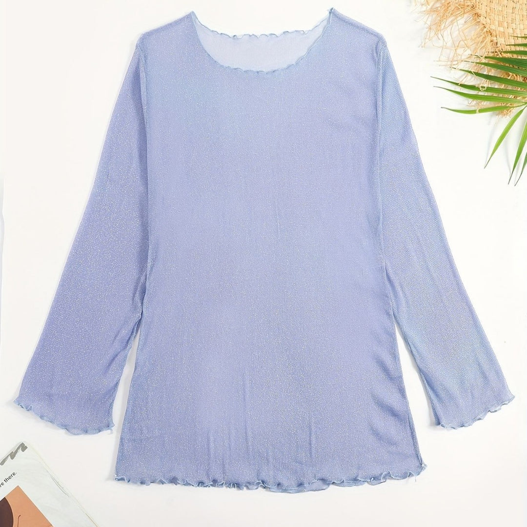 Dame Strandtop med glitrende materiale Skovae