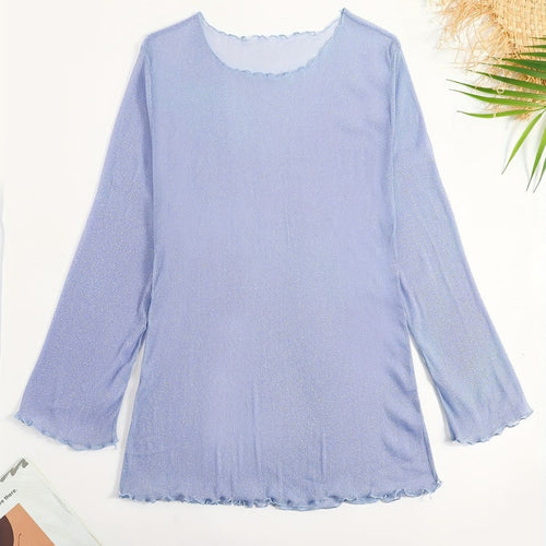 Dame Strandtop med glitrende materiale Skovae