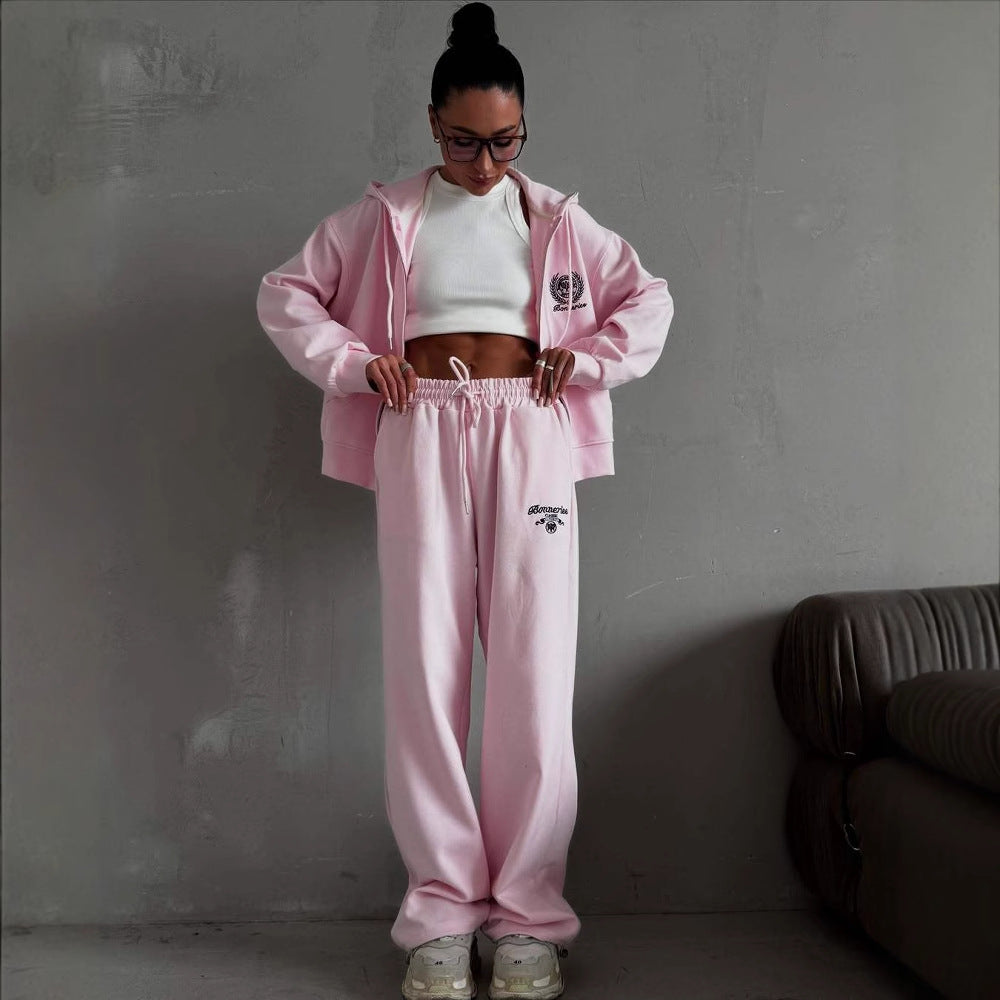 Kvinders Loungewear Sæt med Hoodie og Bred Bukser Stilla