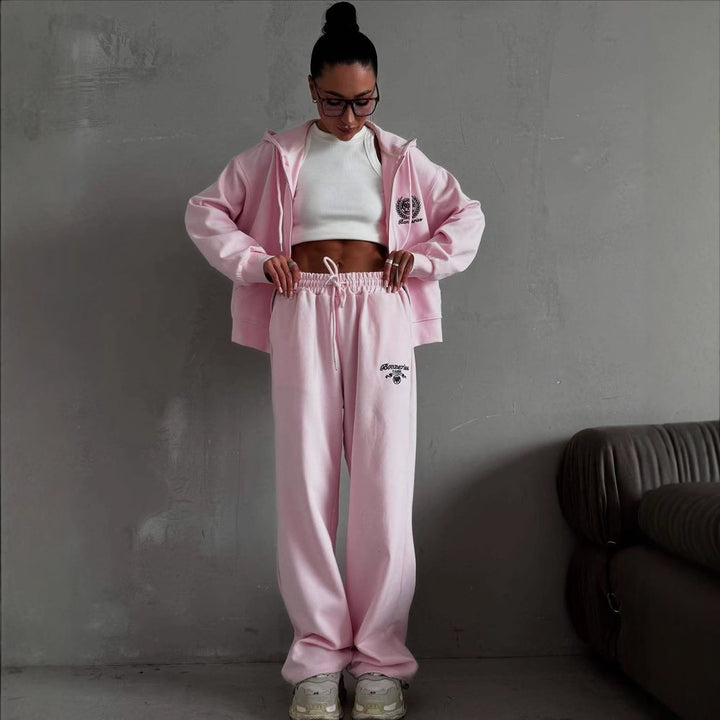Kvinders Loungewear Sæt med Hoodie og Bred Bukser Stilla