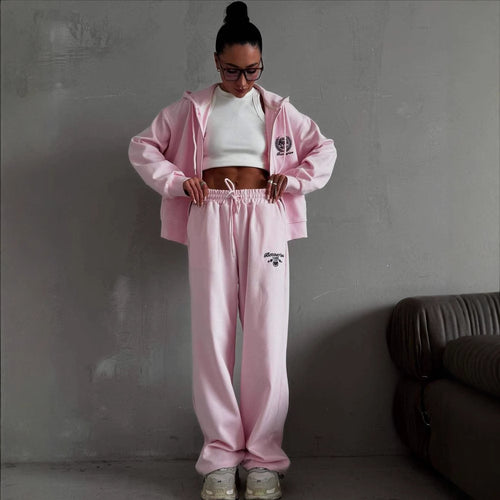 Kvinders Loungewear Sæt med Hoodie og Bred Bukser Stilla