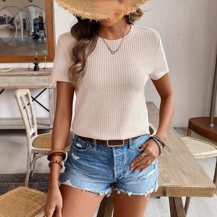 Dame Casual T-shirt med struktureret design Stilla