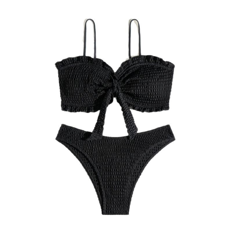 Dame Rynk Crop Top Bikini Sæt Stilla