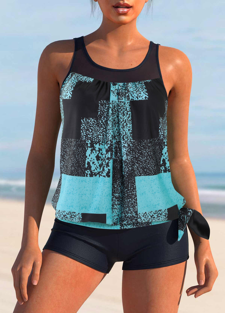 Dame Sporty Tankini-sæt med figurskæmmende snit Stilla