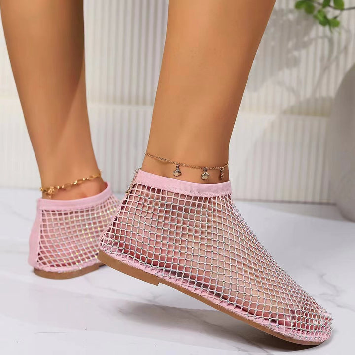 Damer glamourøse net sandaler med elegante glimmer accenter Stilla