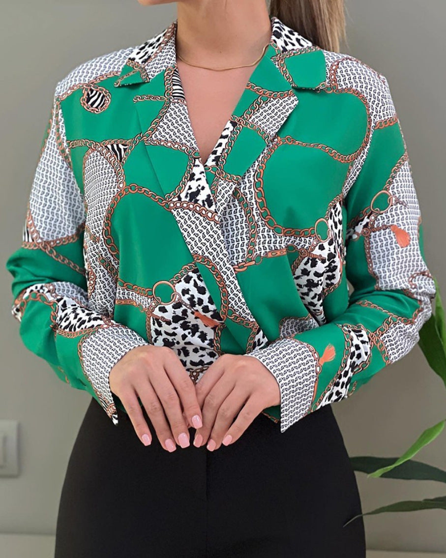 Dame Elegant og moderne bluse med kunstnerisk tryk Stilla