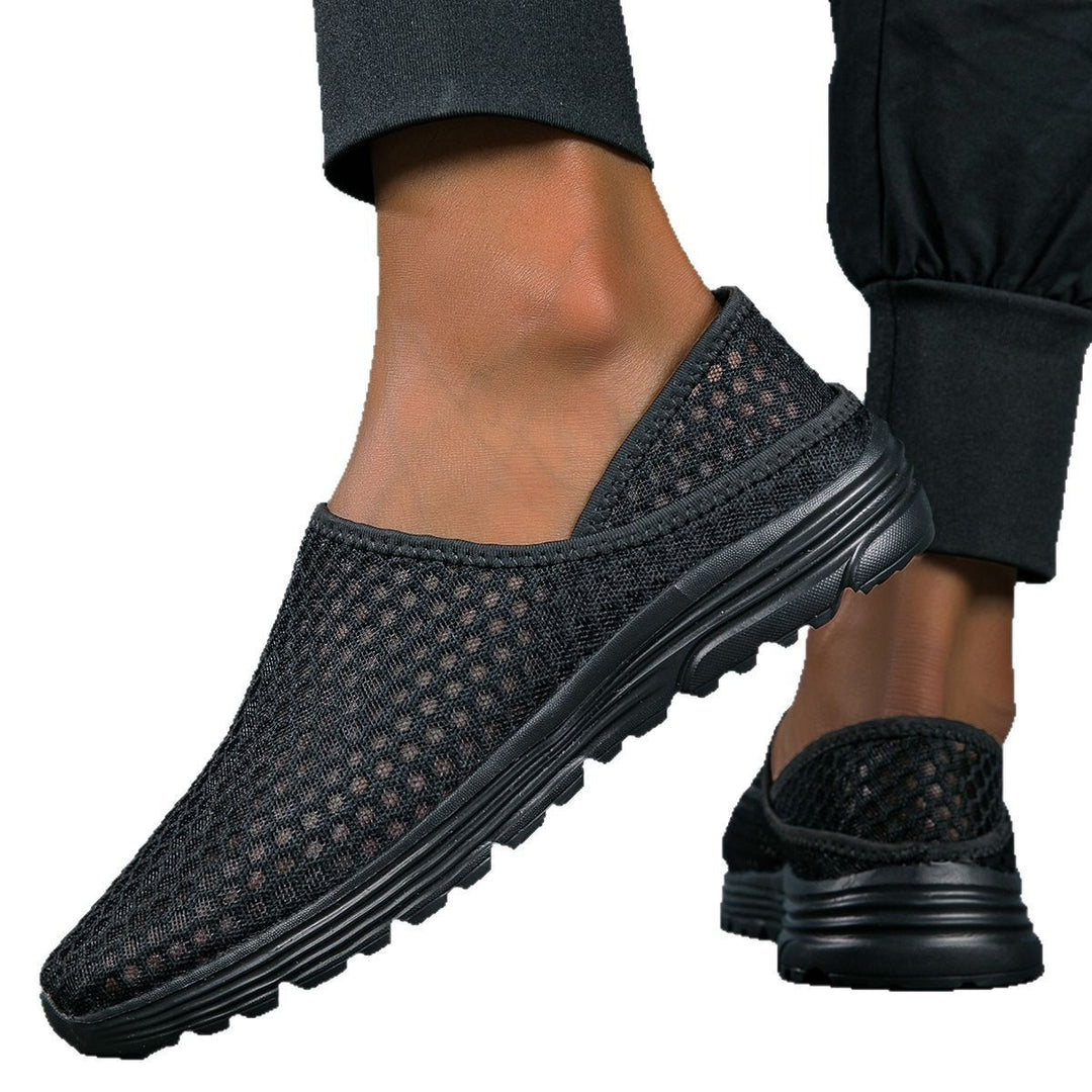 Dame nan luftige slip-on sneakers med honningkage-strikoverdel og dæmpet komfortsål Skovae
