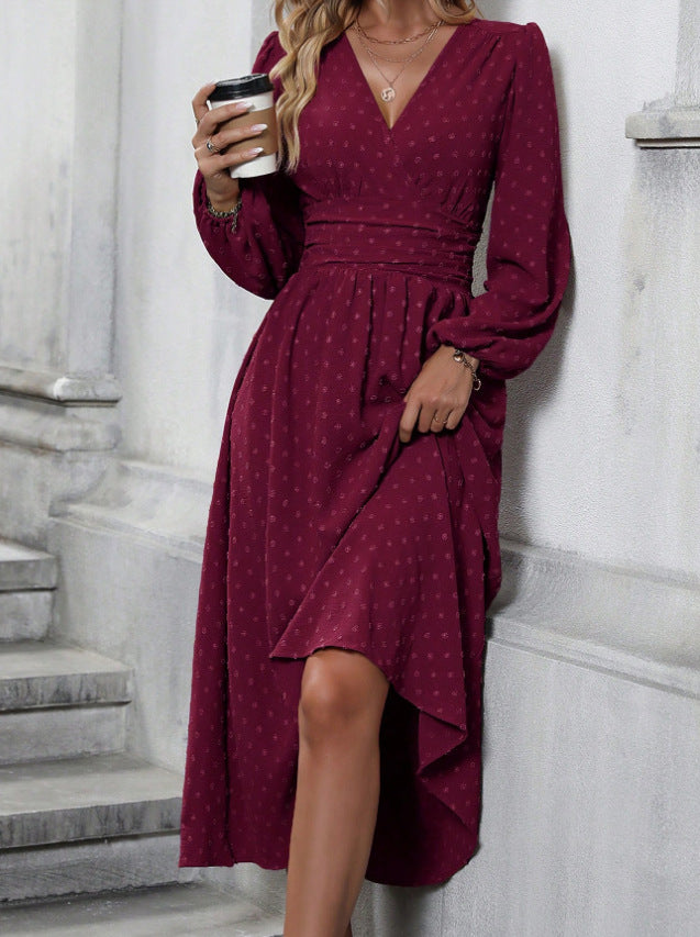 Damer maxi kjole med elegant omslag look Stilla