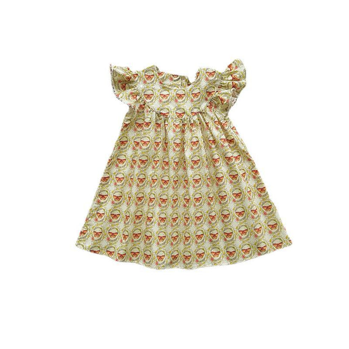 Pige Floral Print Ruffles Kjole Stilla