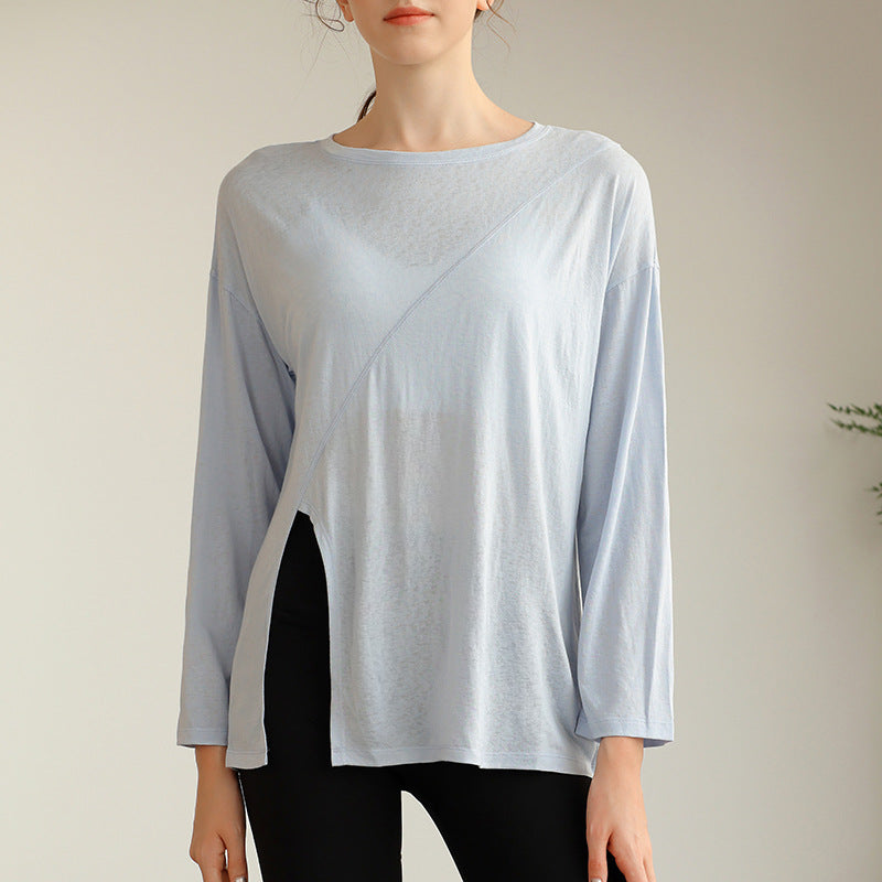 Dame Asymmetrisk Langærmet T-shirt med stilfuldt snit og åndbare egenskaber Stilla