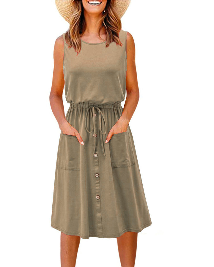 Dame Button-Up Fritids Midi Kjole Stilla