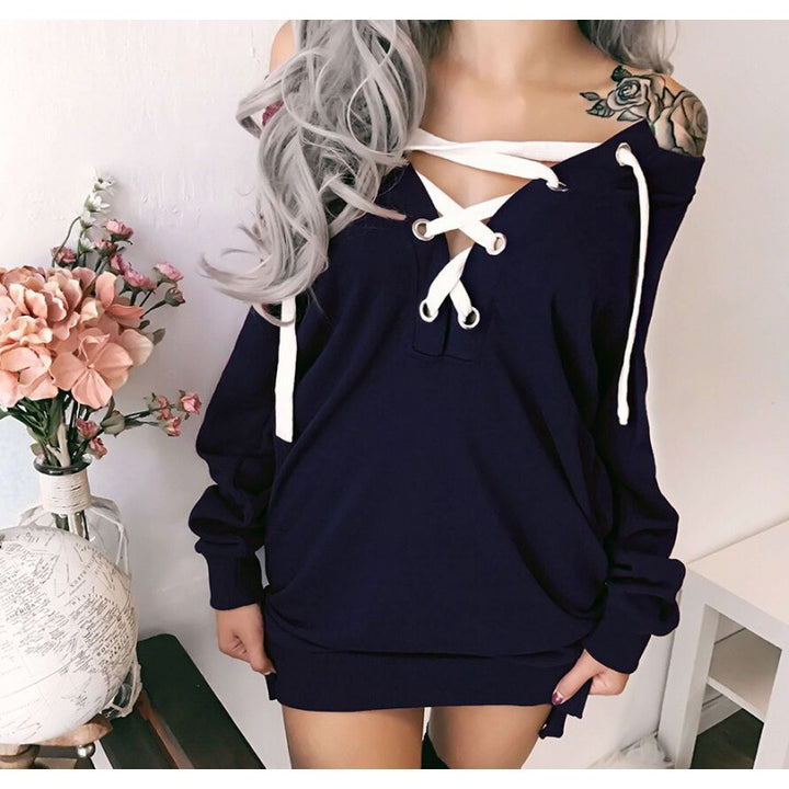 Kvinders Oversized Hoodie med Legende Snøredesign Stilla