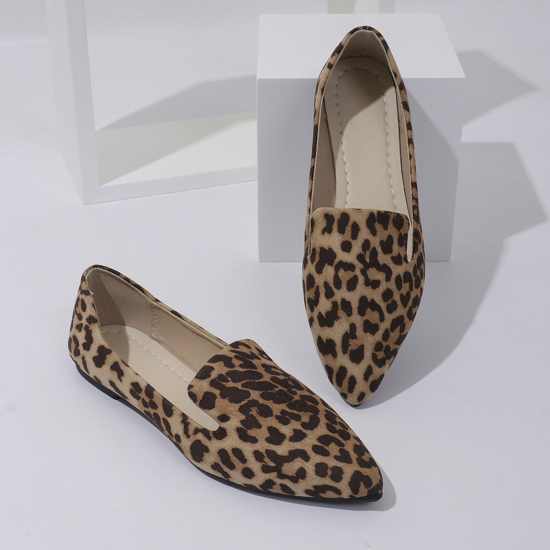 Dame Elegant Mokassin-sko med moderne leopardmønster Stilla