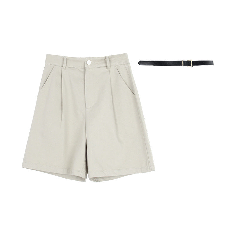 Dame elegante High-Waist shorts med tætsiddende snit og praktiske lommer Stilla