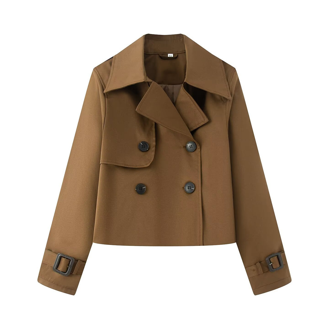 Dame elegant trenchcoat-jakke med klassiske detaljer Stilla