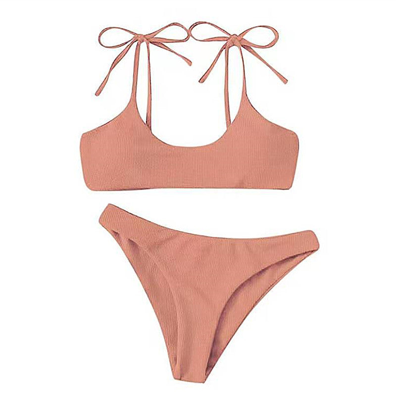 Kvinder Ribbet String-Bikini-Sæt Stilla