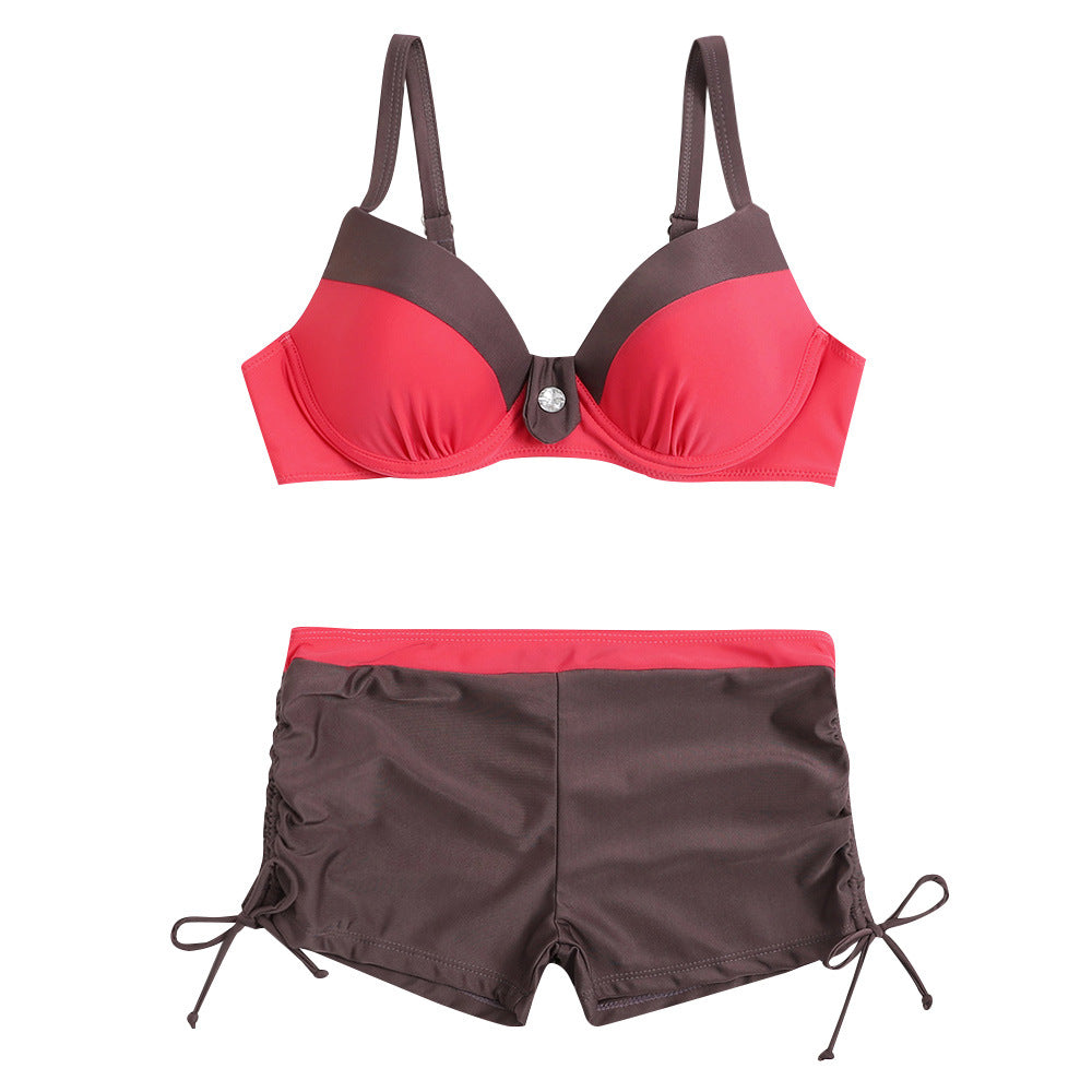 Dame Sporty bikini med elegant bustier og højtsiddende shorts Skovae