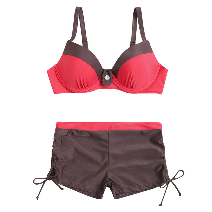 Dame Sporty bikini med elegant bustier og højtsiddende shorts Skovae