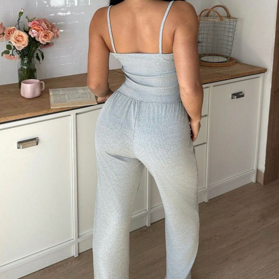 Femme Soft Loungewear Set med sart spidskant Stilla