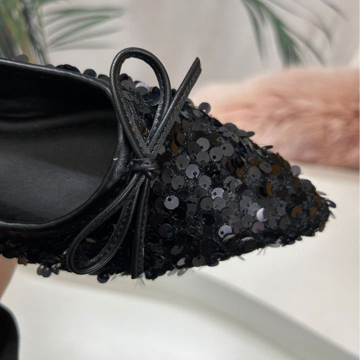 Damer Glitrende Ballerinas med elegant sløjfedetalje og komfortabel sål Stilla