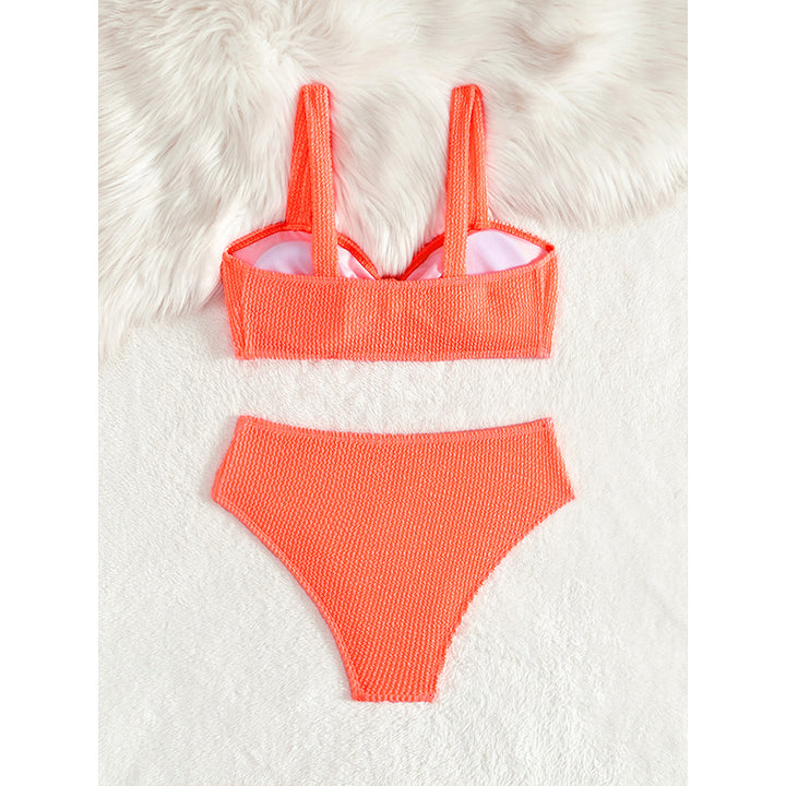 Damer Høj Taljeret Knoten-Front Bikini Sæt Stilla