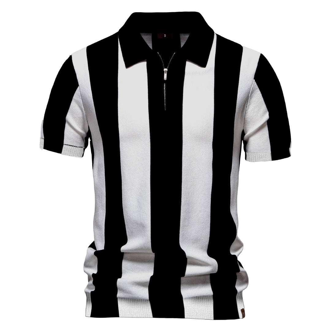 Herre kortærmet polo-shirt med trendy striber Stilla