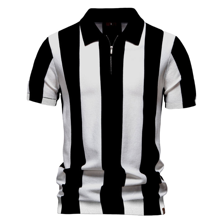 Herre kortærmet polo-shirt med trendy striber Stilla