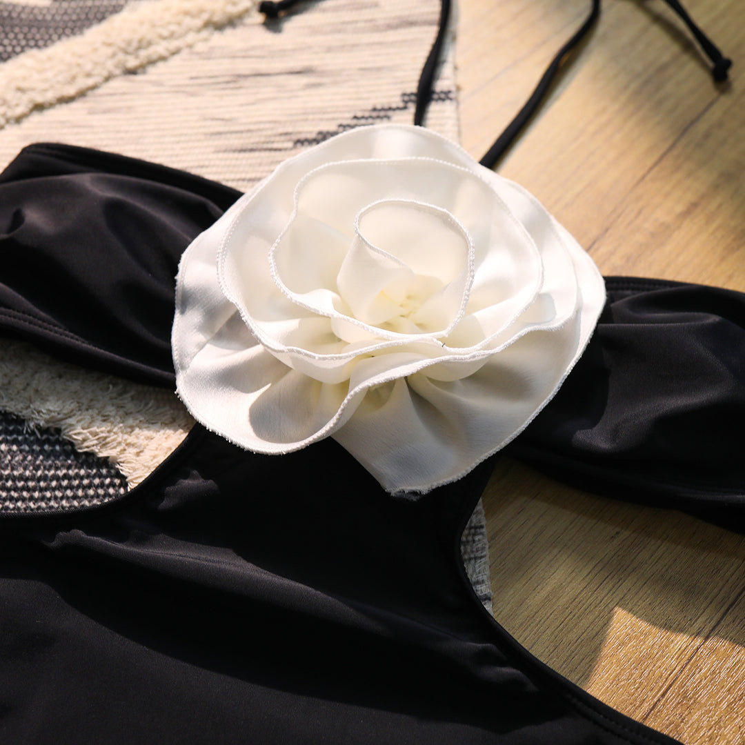 Damer Elegant Badedragt med Blomsterapplikation og Uden Stropper Design Stilla