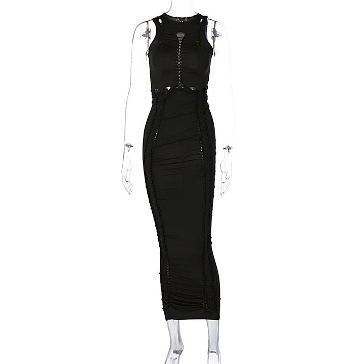 Damer Elegant Maxikjole med figursyet snit og raffinerede cut-out detaljer Stilla