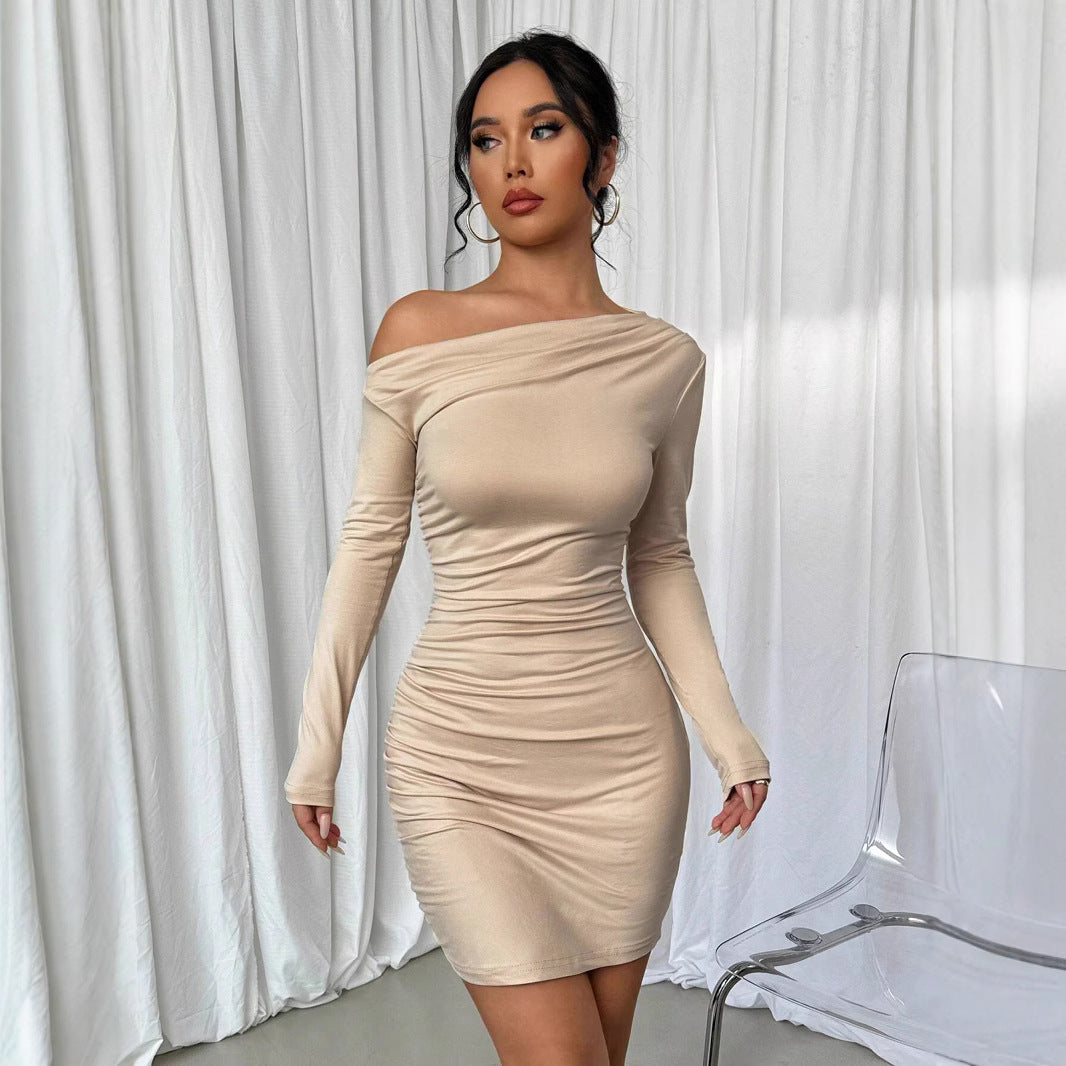 Kvinder Off-Shoulder Flæse Mini Kjole Stilla