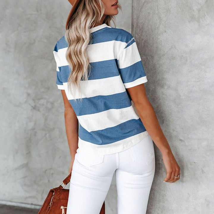 Dame stilfuld stribet T-shirt Stilla