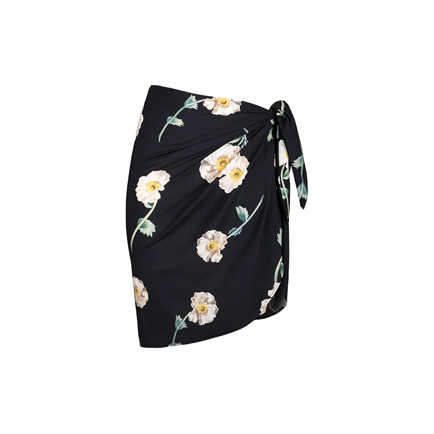 Damer one-piece badedragt med blomstrede flæsedetaljer Skovae