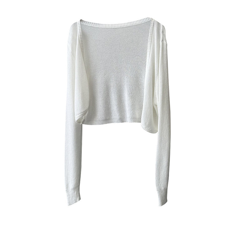 Damer casual strikjakke med åben front og elegante manchetter Stilla