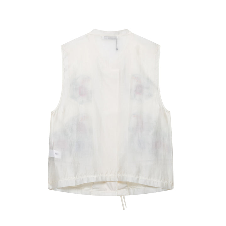 Femme Broderet Knap-Vest Stilla