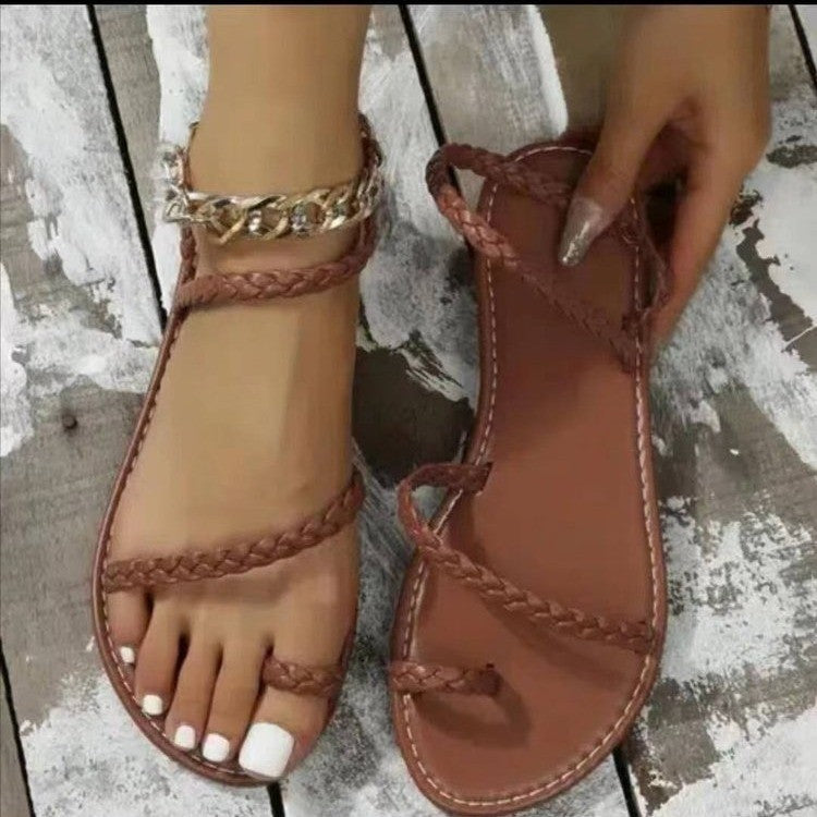 Dame Braid-sandaler med elegant ankeldesign og skridsikker sål Stilla