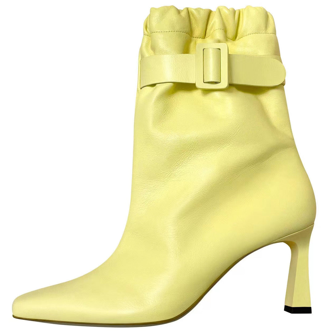 Femme Slouchy Mid-Calf Heels med justerbar spænde Stilla