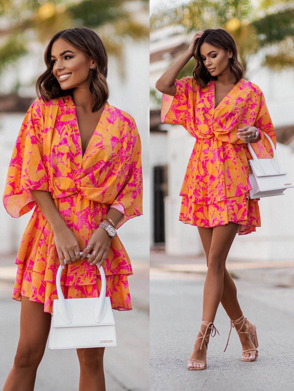 Dame Floral Lag Mini Kjole Stilla