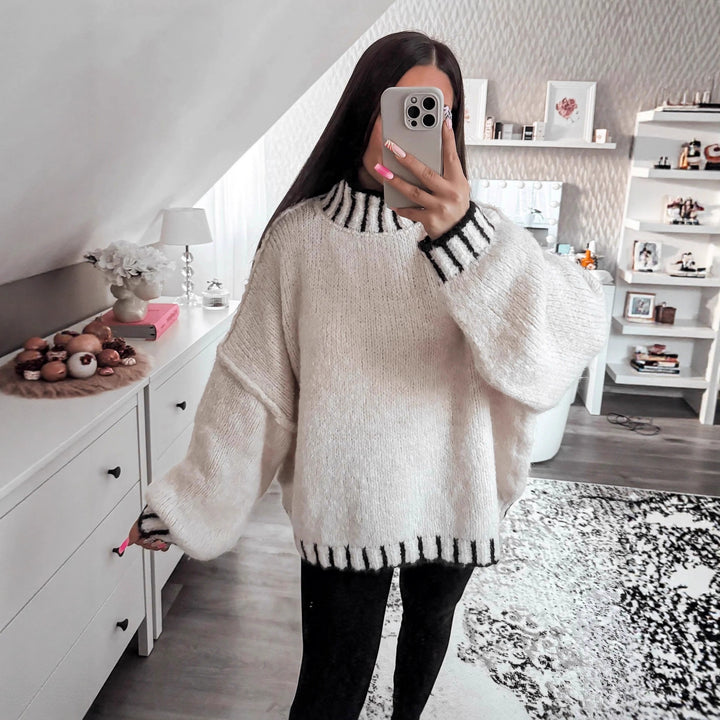 Kvinders afslappede sweater med moderne krave og oversized pasform Stilla
