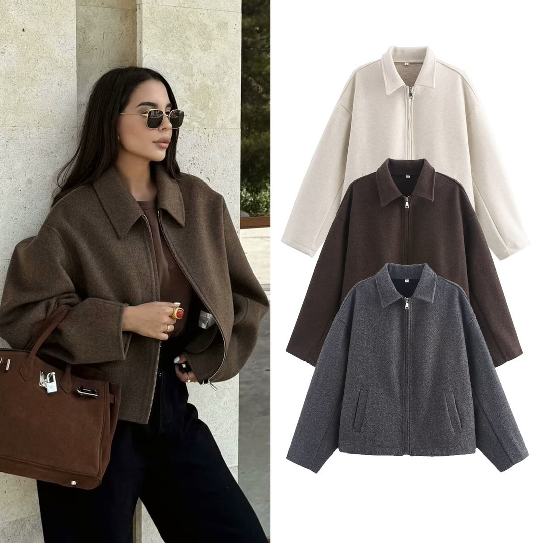 Dame casual oversized jakke lavet af blødt materiale Stilla