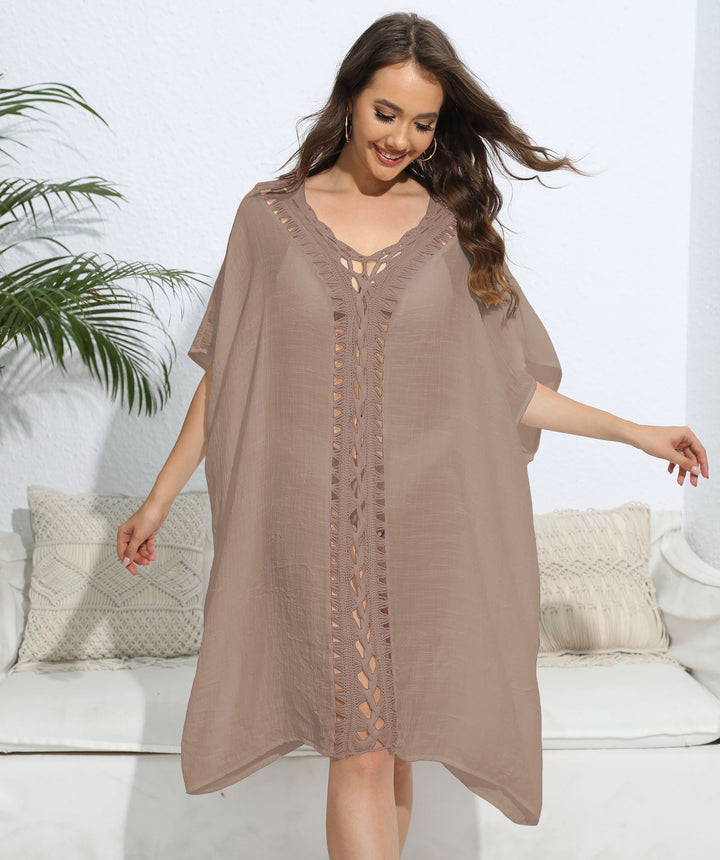 Dame Gitterdetalje Strand Kaftan Stilla
