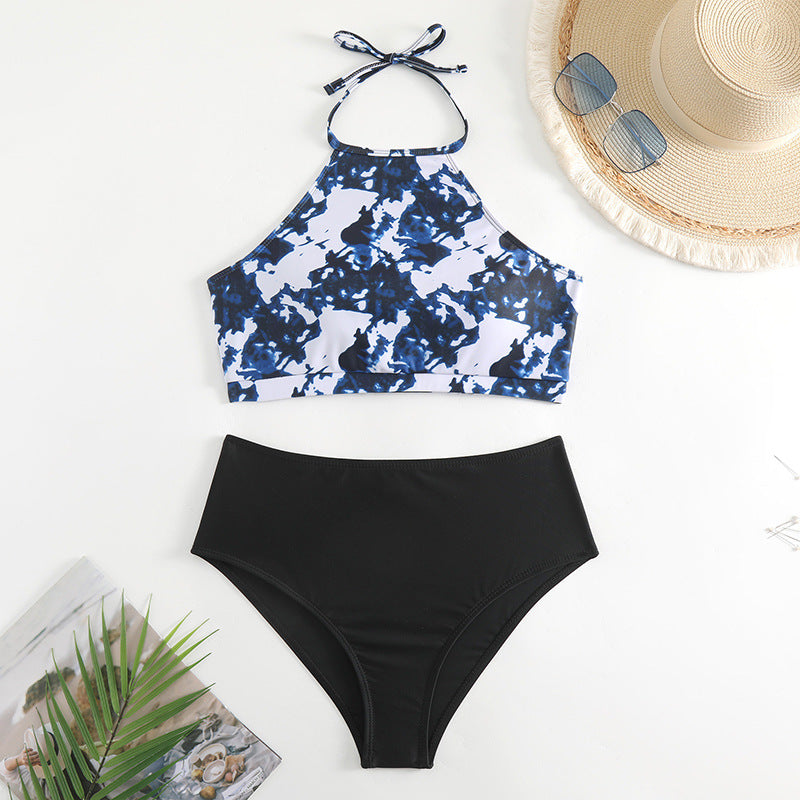 Damer Højt skåret Bikini med stilfuld Crop-Top og legende mønster Stilla