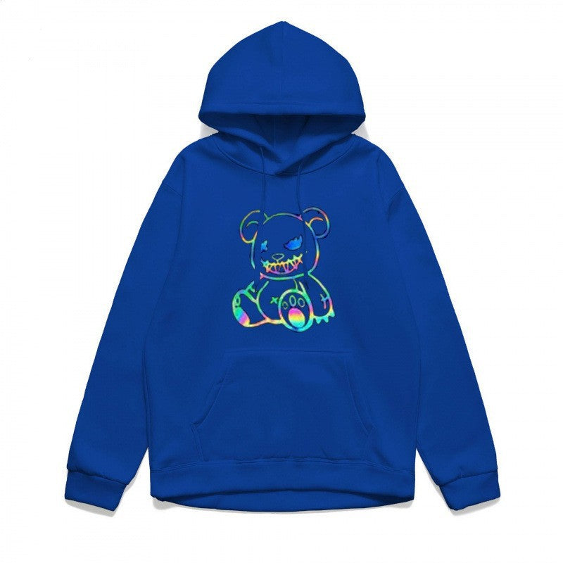Dame hoodie sweatshirt med sejt bjørnemotiv og komfortabel pasform Skovae
