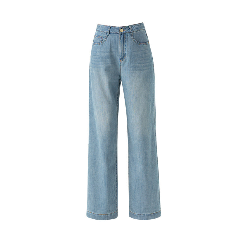 Dame bred jeans med høj talje og afslappet snit Stilla