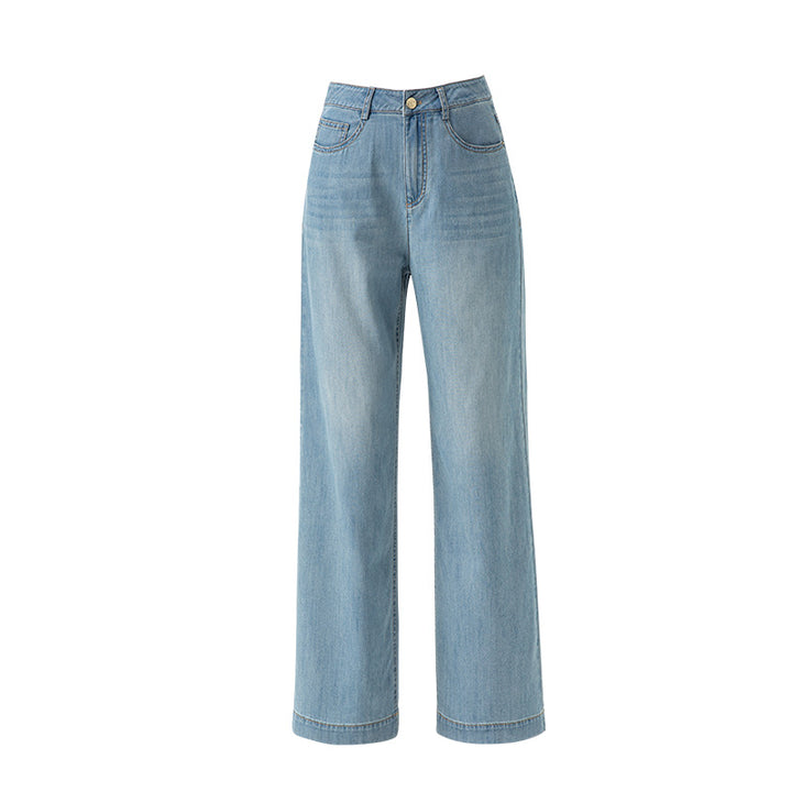 Dame bred jeans med høj talje og afslappet snit Stilla