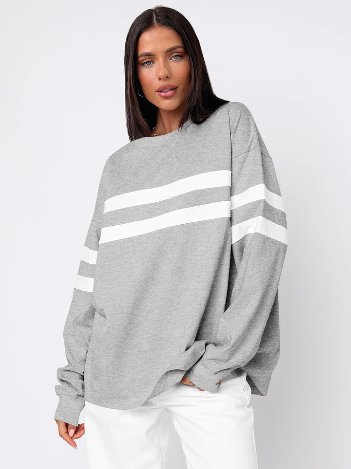 Dame Casual Sweatshirt med brede striber Stilla