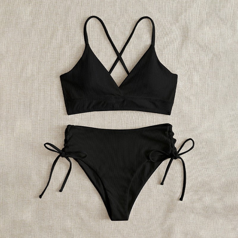 Dame Højskåret Bikini med justerbare stropper Skovae