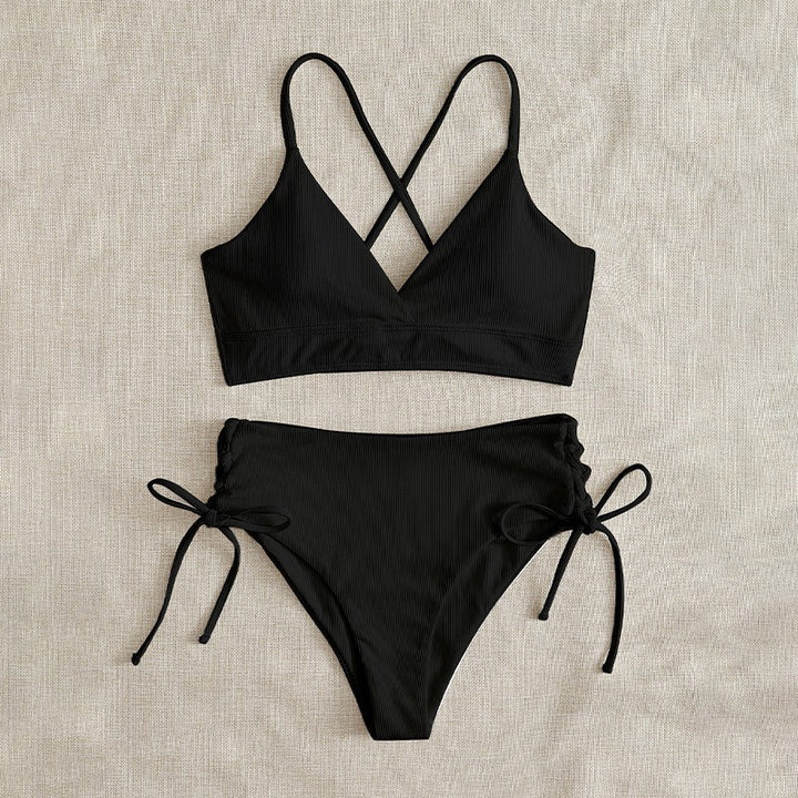 Dame Højskåret Bikini med justerbare stropper Skovae