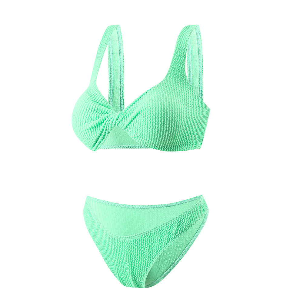 Dame bikini-sæt med knyttetop og højskårne trusser Stilla